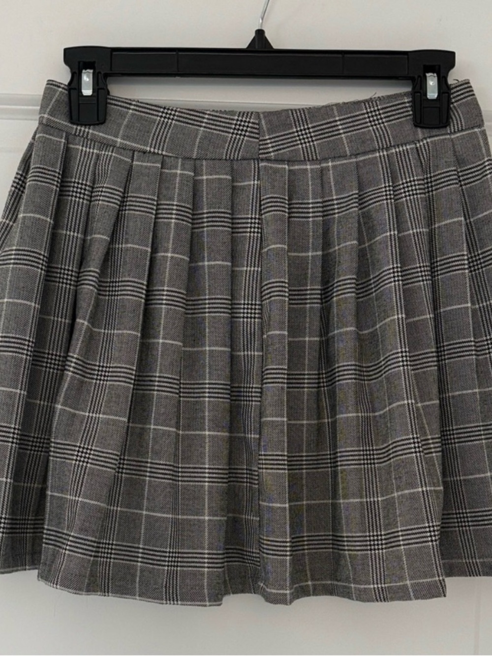 Vintage Havana Gray Plaid Pleated Mini Skirt